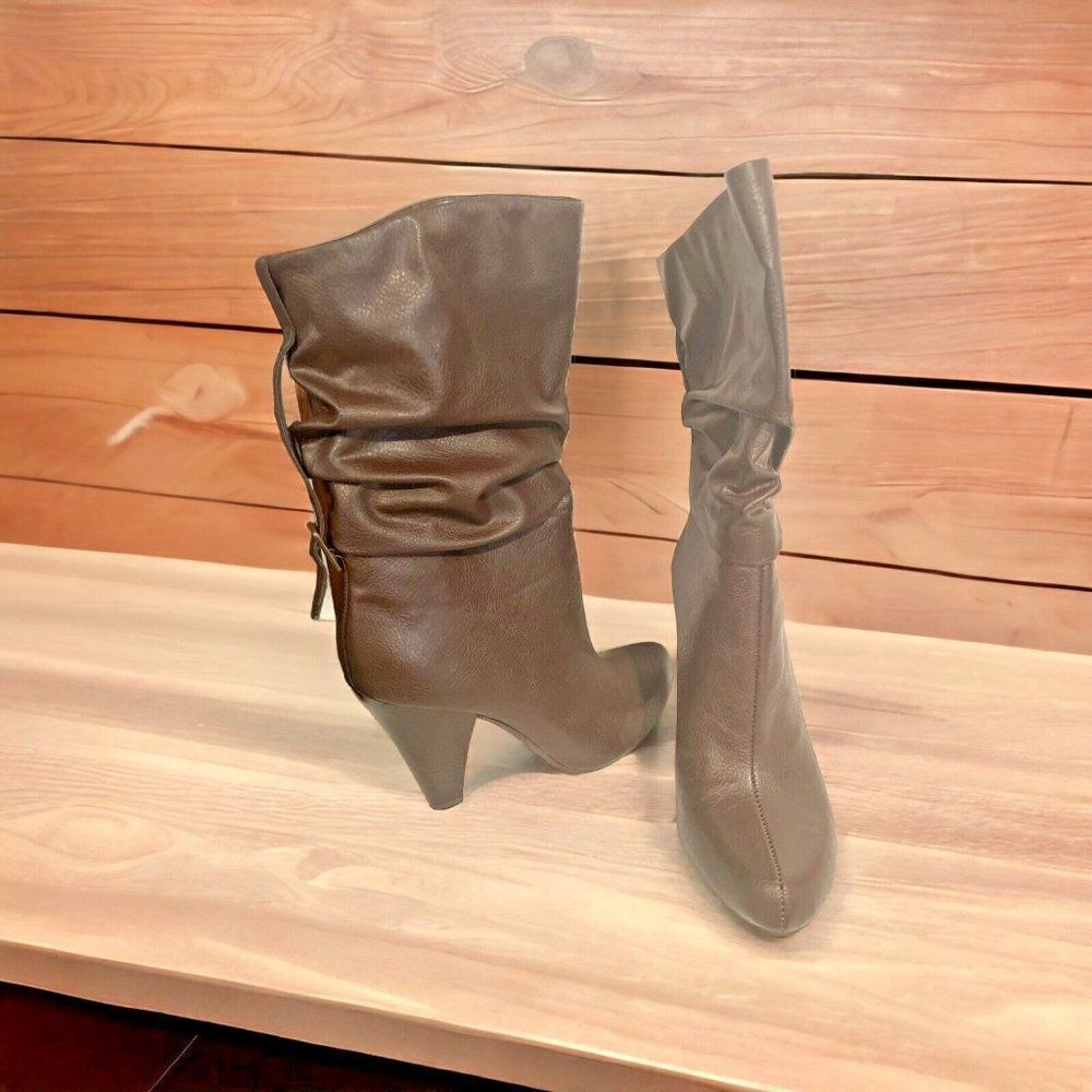 NEW A New Approach A N A Womens Brown Leather Boots Size 8 - Picture 5 of 8